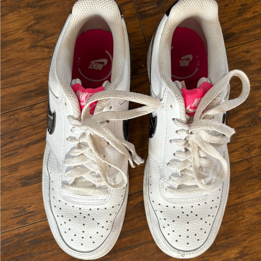 Nike Women's Court Vision Low White and Pink Sneakers